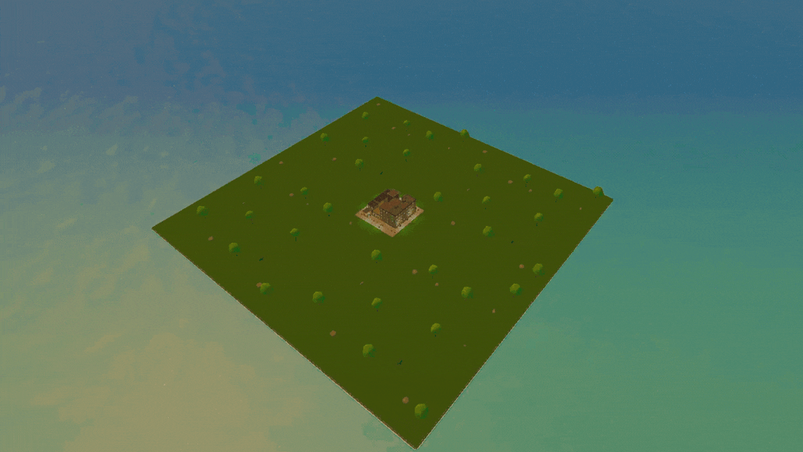 A time-lapse of the city growing during the public devlog phase